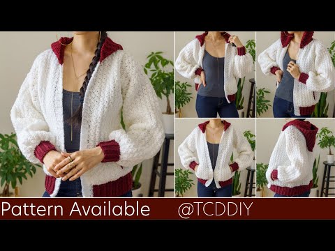 How To Crochet a Bomber Hoodie | Pattern & Tutorial DIY