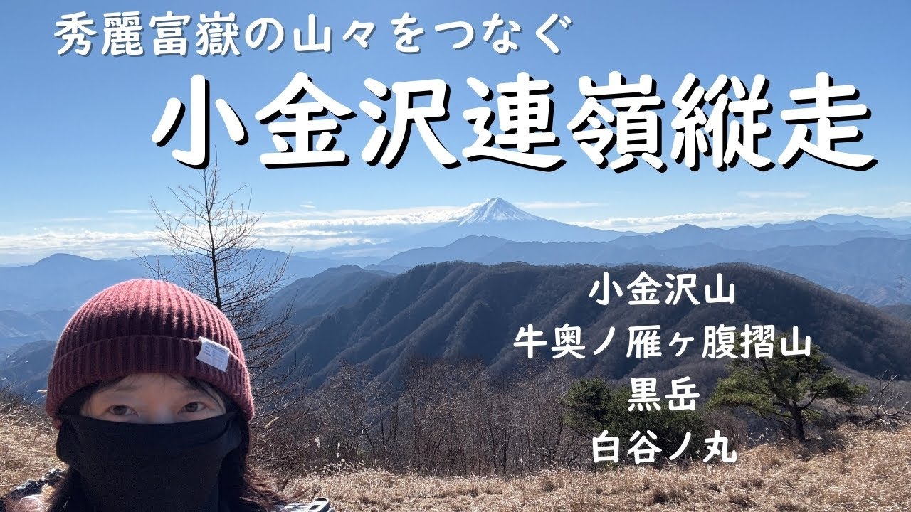【秀麗富嶽十二景】小金沢連嶺を50代登山女子が縦走！秀麗富嶽の山々をつなぐ絶景の稜線歩き／小金沢山・牛奥ノ雁ヶ腹摺山・黒岳・白谷ノ丸／介山荘で前泊【山さんぽ】