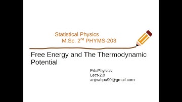 Free Energy and The Thermodynamic Potential || Statistical Physics (PHYMS-203)-lect 2.8 ||