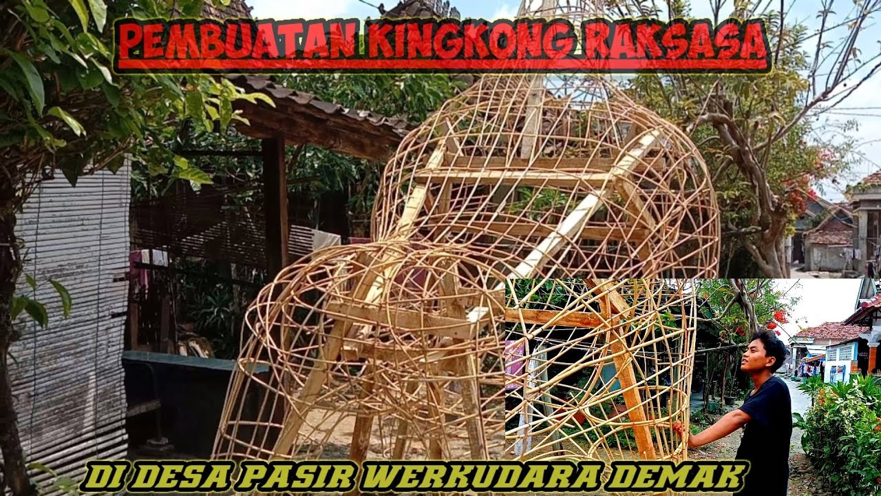 Proses pembungkusan❗Review Pembuatan Kingkong Raksasa Desa Pasir Gang Werkudara Demak
