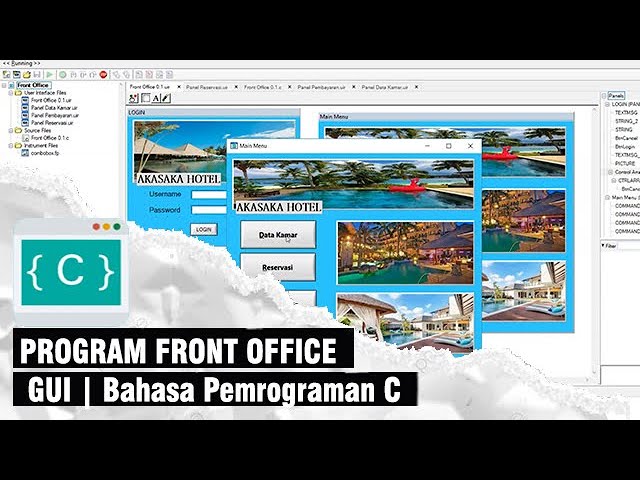Program Front Office  GUI Bahasa Pemrograman C | Tutorial GUI Bahasa C | Lab Windows Project
