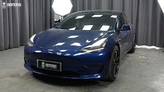 Flush Fitment for 2019 Tesla Model 3 BONOSS Wheel Spacers Front 18mm Rear 25mm Before and After Tesla Model 3 Lug Pattern