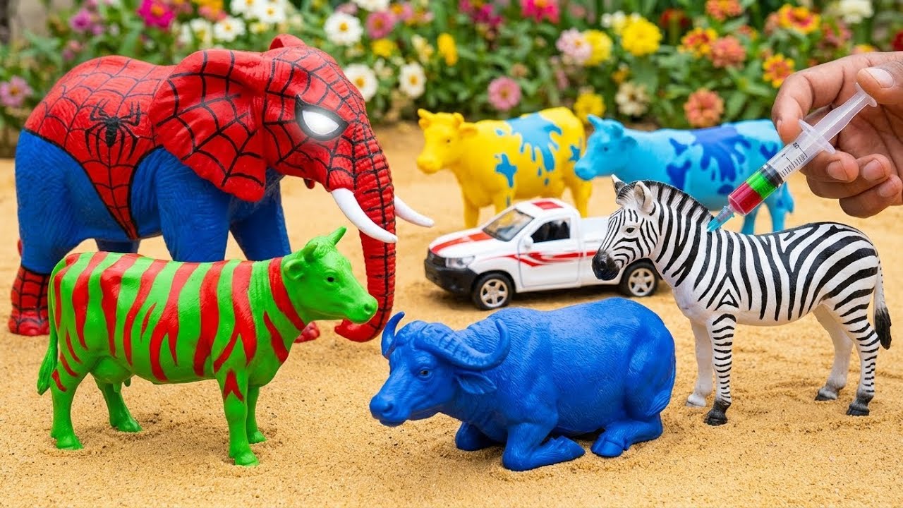 Удивительные игрушечные ходячие корова и слон 🐄🐘 ВАДИДАУ!!️Имитация процесса жертвоприношения коровы