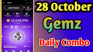 28 October Daily combo code gemz | gemz today daily combo 29 October