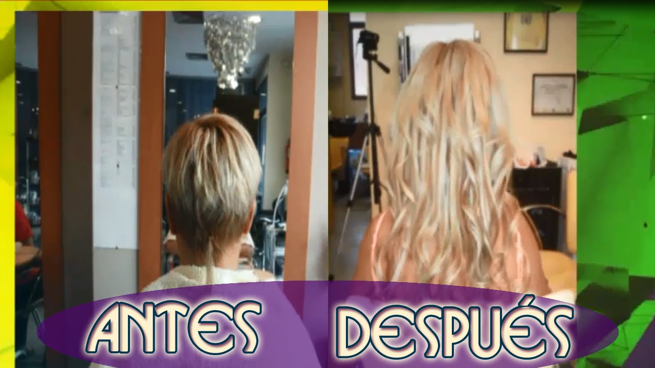 EXTENSIONES. PELO CORTO, CONSEGUIDO Y COMPROBADO. Método Cómodo y muy Extensiones En Cabello Corto Antes Y Despues