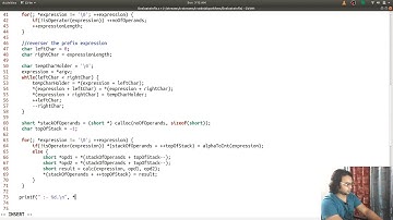 C Live Coding : Evaluate prefix Expression using c programming language