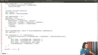 C Live Coding : Evaluate prefix Expression using c programming language