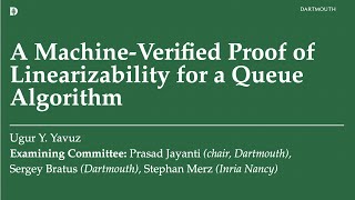 A Machine-Verified Proof of Linearizability for a Queue Algorithm | M.S. Thesis Defense