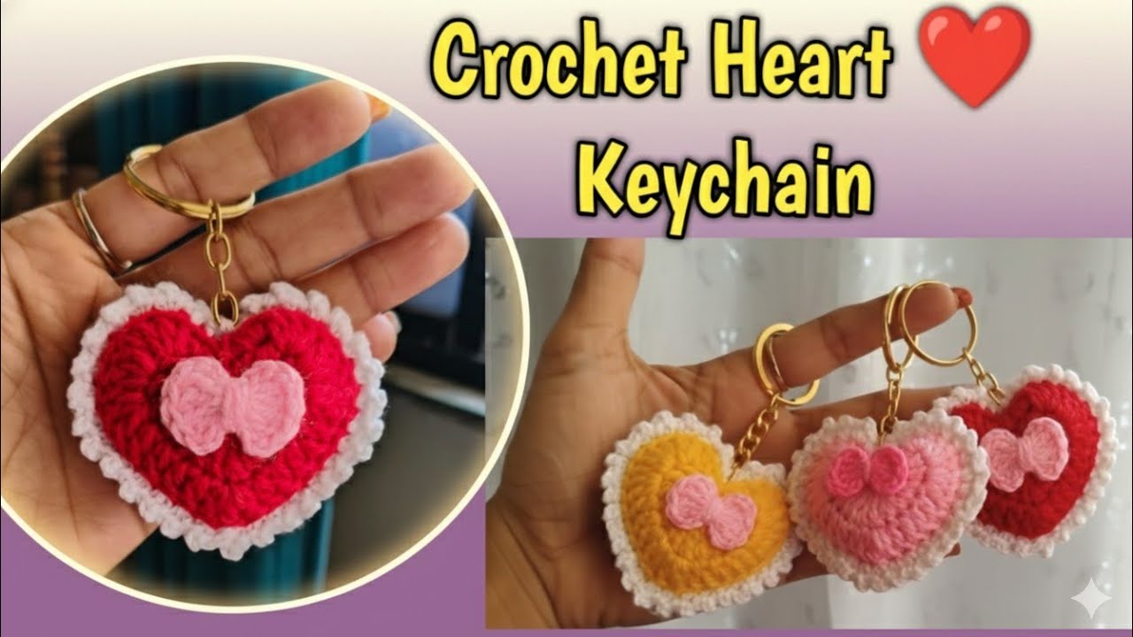 Брелок в виде сердечка, связанного крючком ❤️, #деньсвятоговалентина #вязаниекрючком