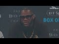Deontay Wilder and Tyson Fury have to be separated at fight launch