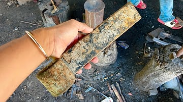 Knife Making - Making A Very Sharp Cleaver From A Rusty Leaf Spring