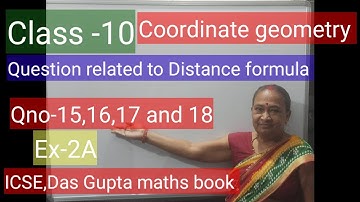#Coordinate Geometry#Distance Formula#Class-10#ICSE Das Gupta maths book#Ex-2A Qno-15, 16,17 and 18.