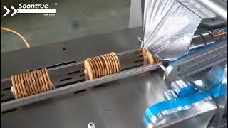 On Edge Packing machine for round biscuits