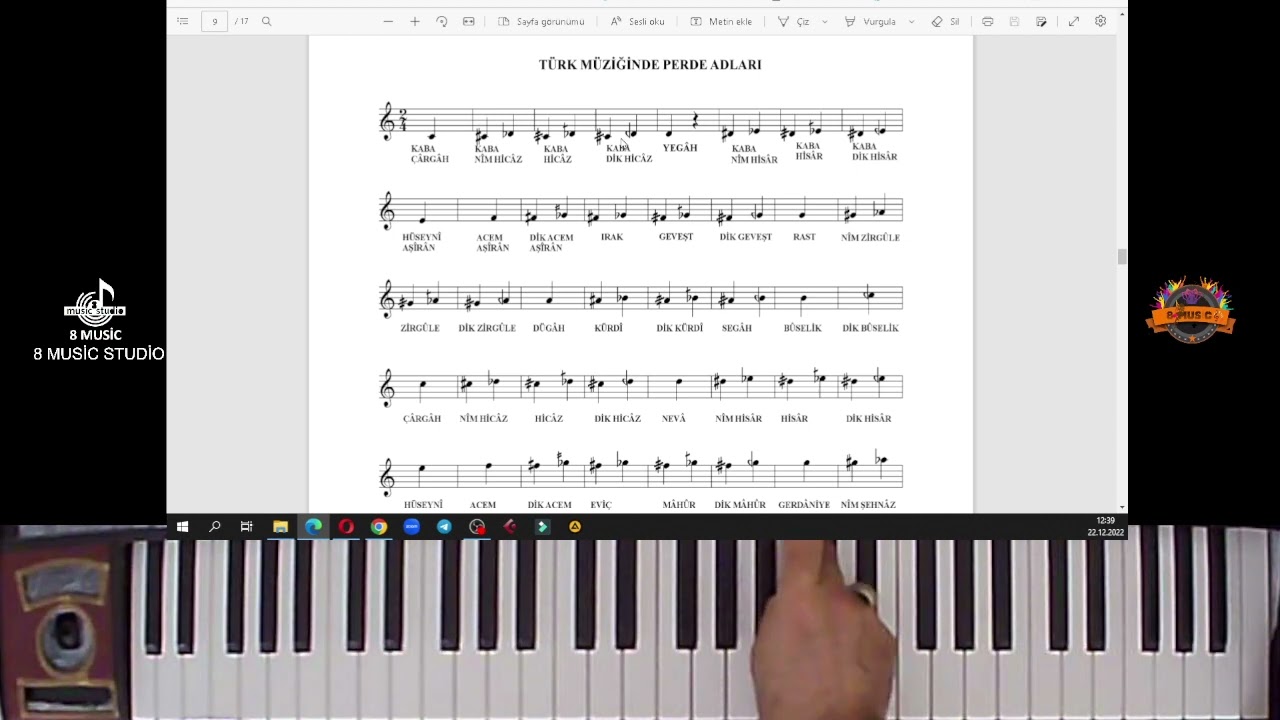 TÜRK MÜZİĞİNDE MAKAM  PERDE ADLARI (NOTALARIN MAKAMSAL İSİMLERİ)