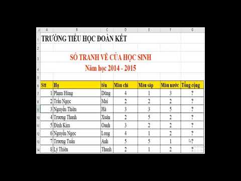 Tin học 4 - Tuần 26: Bài 21 sử dụng bảng tính để tính toán