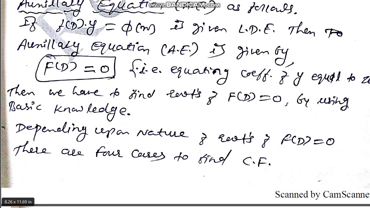 LECT 1 LDE, LINEAR DIFFERENTIAL EQUATION, CF AND PI - YouTube
