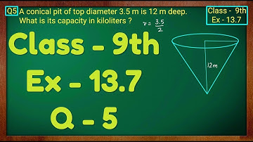 Class 9th , Ex - 13.7, Q 5 ( Surface Areas and Volumes ) CBSE NCERT
