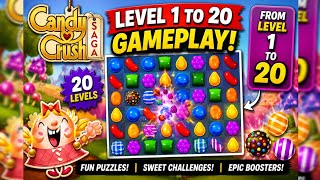 Candy Crush Saga 🍬 Level 1–20 Gameplay 🔥 Easy to PRO Start! 😱 #candycrushsaga #mobile #AllRoundVerse screenshot 5