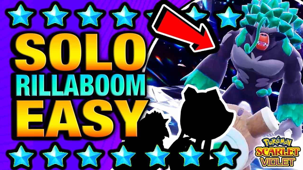 SOLO 6 STAR Rillaboom Raid EASY!! + Secret OP Support!! - Pokémon Scarlet & Violet
