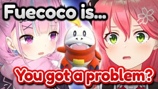 Reactions of MIKOCHI & AQUA who chose Hogator(Fuecoco) [ Hololive / English Sub ]