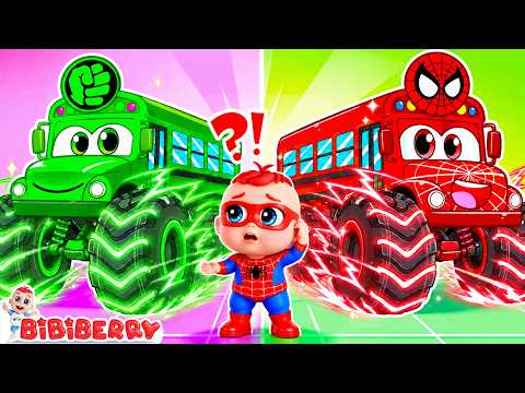 Superhero Bus Adventures | Wheels on the Bus | Kids Songs | BiBiBerry