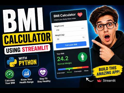 How to create BMI Calculator in Python Using Streamlit | Easy Project
