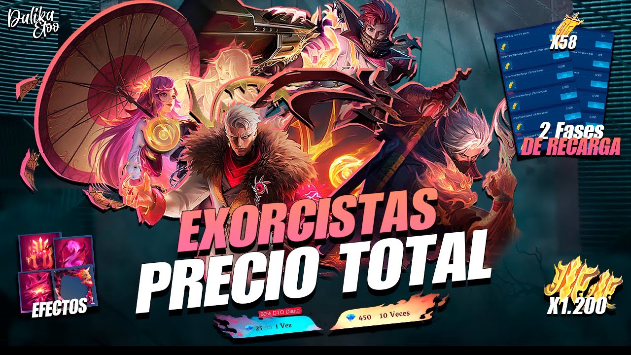 GRANGER, HAYABUSA, KAGURA Y YU ZHONG - SKINS EXORCISTAS - PRECIO TOTAL DEL EVENTO - MLBB ESPAÑOL