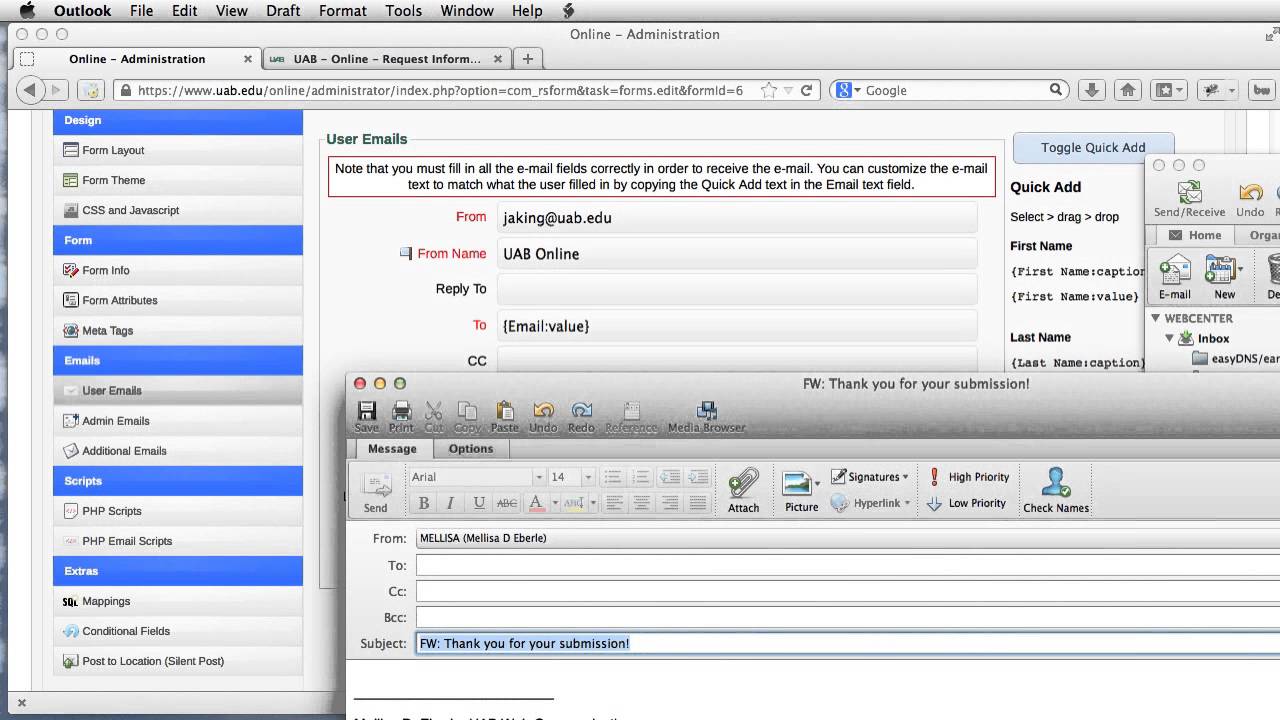 User email edits to form.mp4 YouTube