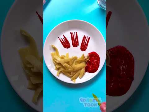 🍅 Yummy Ketchup Flowers?! 🌷 Fun Food Art Time! 😍 #KidsLearning #DIY #Shorts