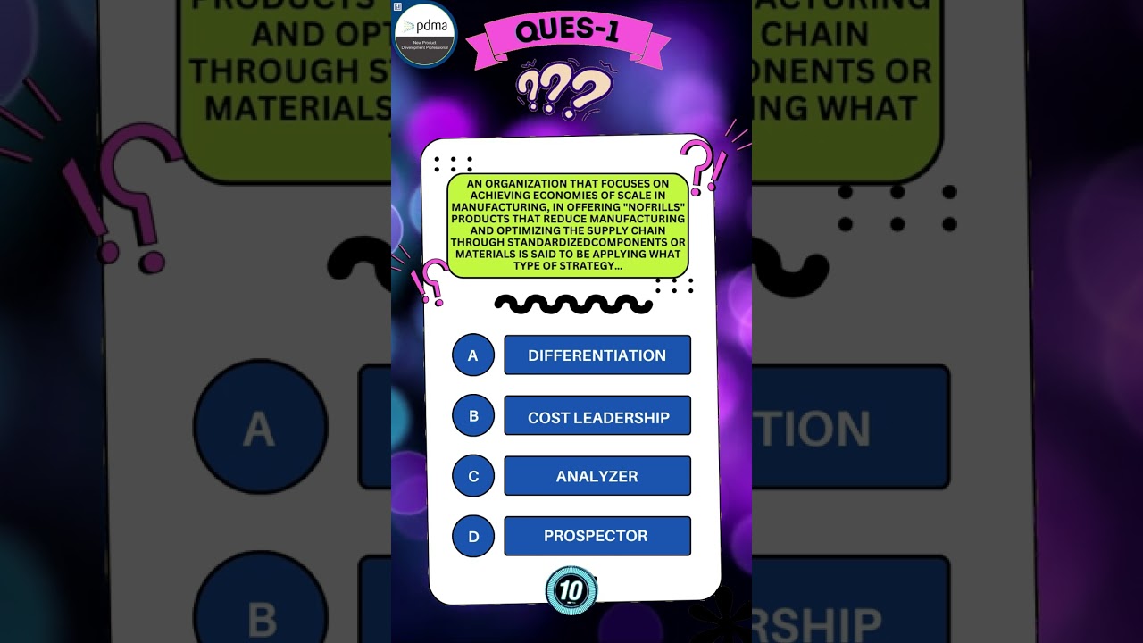 NPDP PDMA New product development exam Question 1 