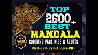 2600  luxury mandala coloring page for kids adults