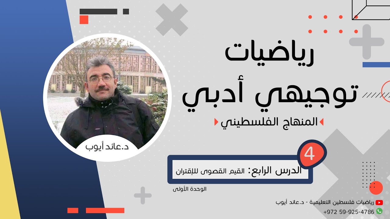 📌القيم القصوى للإقتران | الدرس الرابع | الوحدة الأولى | رياضيات توجيهي أدبي