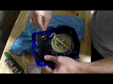 Chainsaw Starter Rope Fix - Rewinding Rope on the Drum - Farmertec G660 MS 066