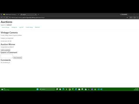 CS50W Project 2 Commerce