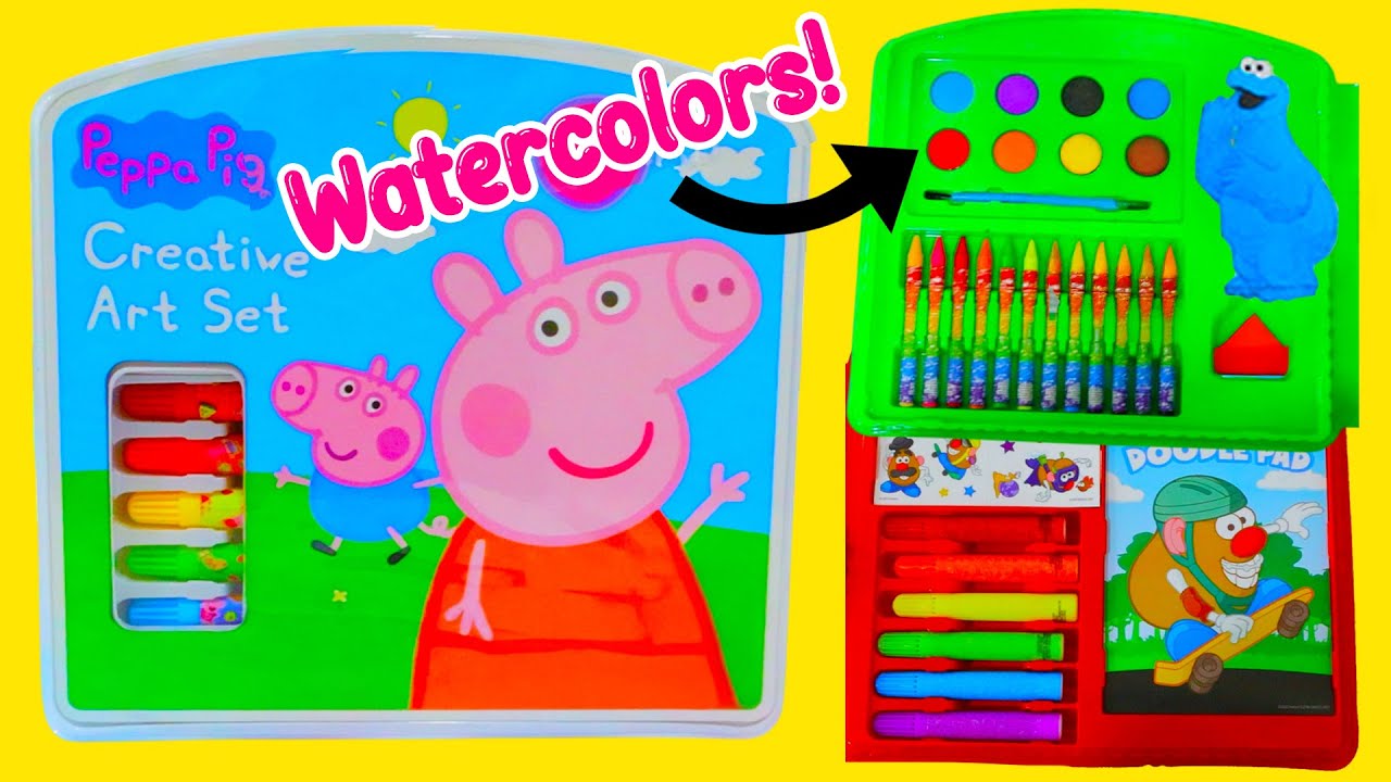 Peppa Pig, Mr Potato Head & Sesame Street Art Activities for Kids Using Watercolors, Markers & More