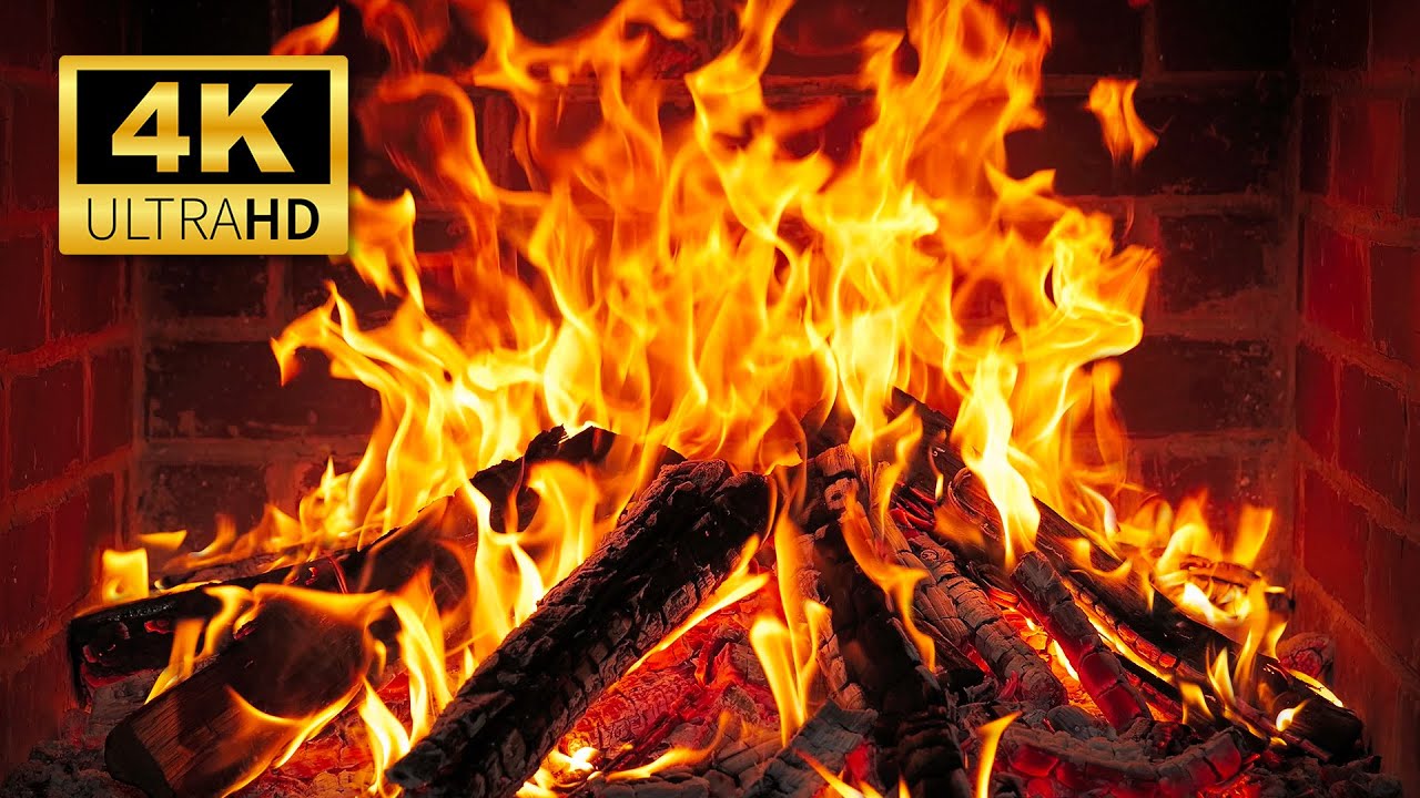 🔥 Immersive 4K Fireplace Burning | Ultra HD Real Fire Visuals & Soothing Crackles for Tranquility.