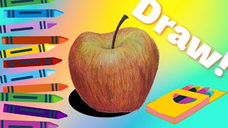 Draw and Color This Realistic Apple Like a PRO Using Only EIGHT Crayola Colored Pencils! #drawing