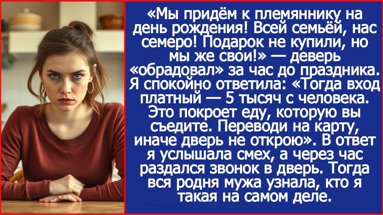 Мы придём к племяннику на день рождения! Всей семьёй, нас семеро! Подарок не купили, но мы же свои!