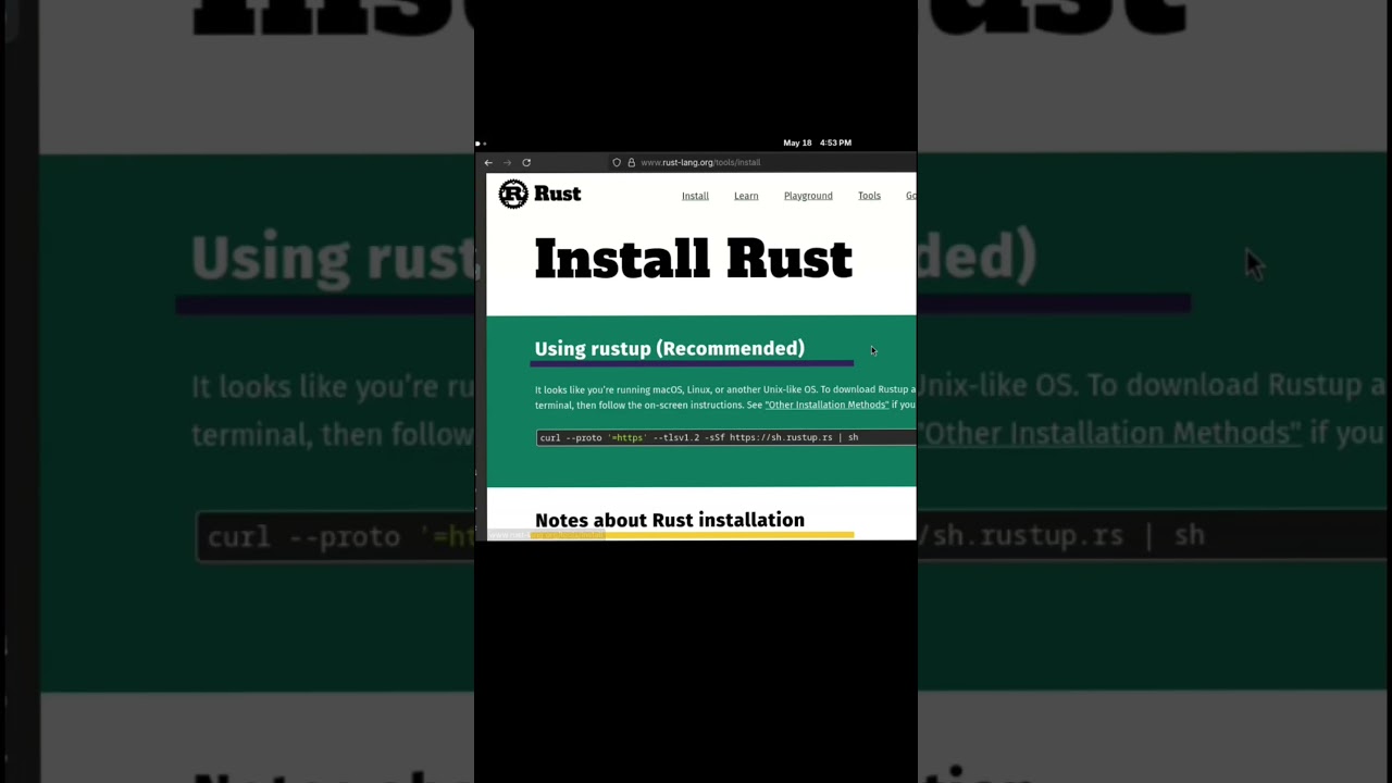Installing Rust in Linux