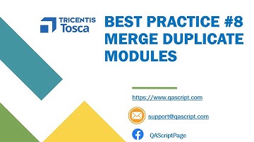 Tosca Tutorial | Lesson 104 - Merge Duplicate Modules | Workspace Performance | Best Practices |