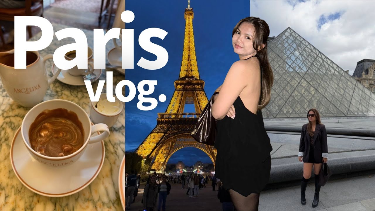 PARIS vlog day 2 | Cafe Angelina,  Louvre Museum, Seine River cruise, photo spots, and more!