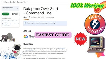 Dataproc: Qwik Start - Command Line | Latest N Working Guide |  #GSP104 #qwiklabs #arcade