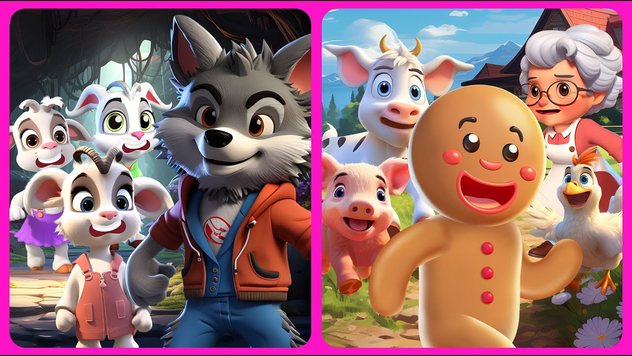 Gingerbread Man and Wolf Story Bedtime Stories for Toddlers Bow Tie