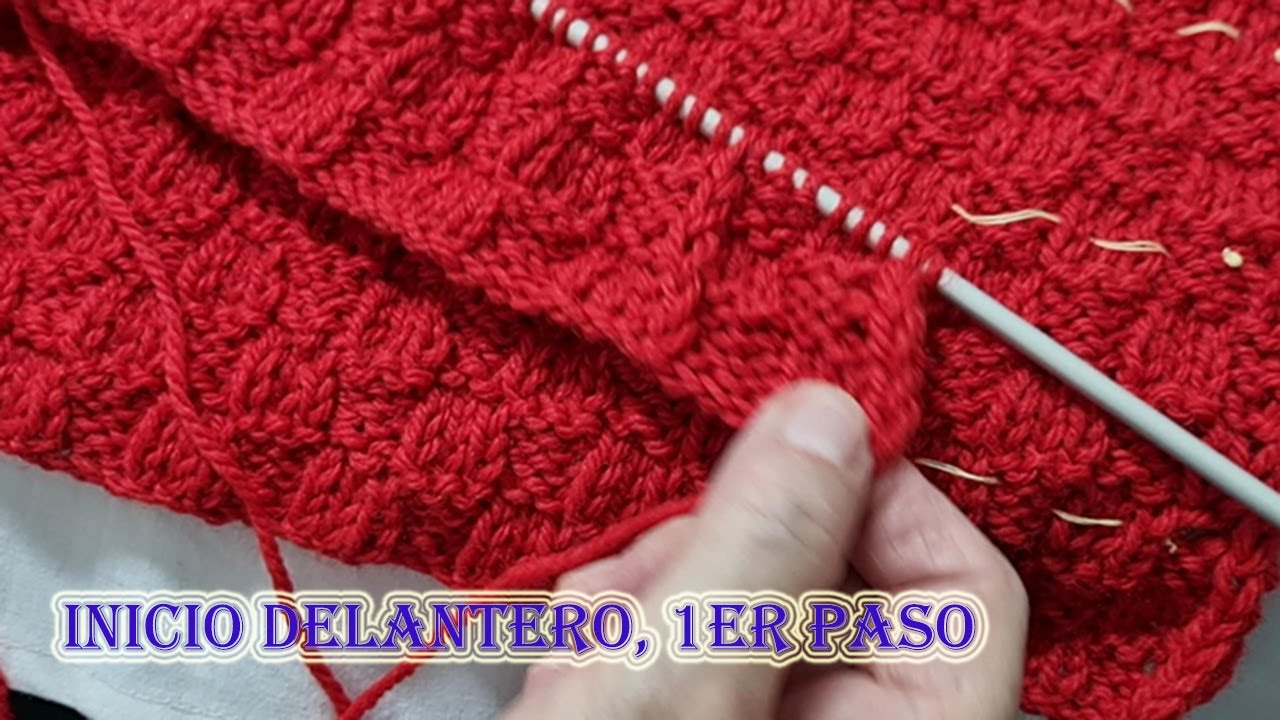 Chaqueta con fleco, 1er paso, inicio delantero