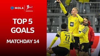 Bundesliga | Matchday 14 | Top 5 Goals  - Haaland, Lewandowski & More