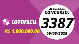 Lotofacil Resultado concurso 3387 09/05/2025