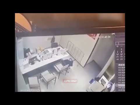 Worker falls through ceiling into office
