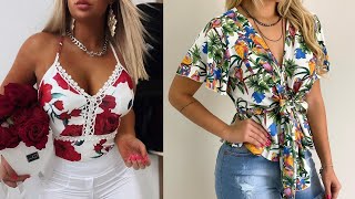 Elegantes Blusas Con Estampados Florales De Moda Y Tendencia