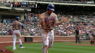 SF@NYM: Wright's infield single gives Mets the lead