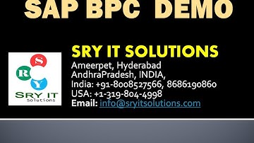SAP BPC ONLINE TRAINING DEMO | SAP BPC TRAINING VIDEO | BPC OVER VIEW